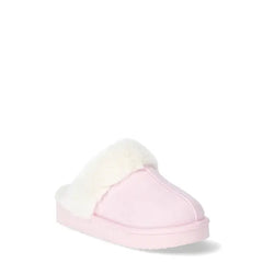 Wonder Nation Girls Scuff Slippers with Faux Fur Trim
