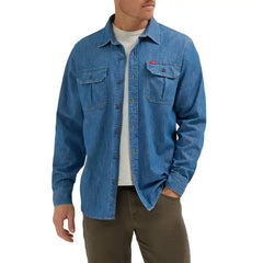 Wrangler® Men's and Big Men's Relaxed Fit Long Sleeve Woven Shirt