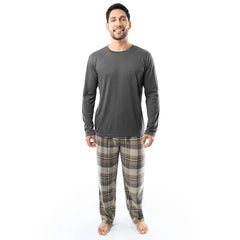 Fruit of The Loom Men's Short Sleeve T-Shirt and Fleece Pajama Pant Set