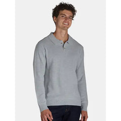 ANDE Men's Sweater Polo Shirt with Long Sleeves
