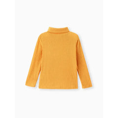 Patpat Toddler Boy/Girl Turtleneck Textured Ginger