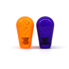 Arcity 2 Pcs Arcade Joystick Oval Bat Top Topper Knob Ball Top Transparent Clear Handle Knob American Type Style for Zippy SANWA SEIMITSU Arcade1up Machine Console Cabinet (Full Orange and Purple)