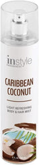 Instyle Fragrances | Body & Hair Mist | Caribbean Coconut Scent | With Panthenol | CLEAN, Vegan, Paraben Free, Phthalate Free | Premium 8 Fl Oz Spray Bottle