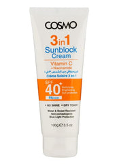 CD COSMO DESIGNS Sunblock Cream SPF 40 PA+++ Vitamin C | Niacinamide Mattyfying Brightening Sun Protection | Water & Sweat Resistant, Non-comedogenic, Blue Light Protection for Unisex - 100g