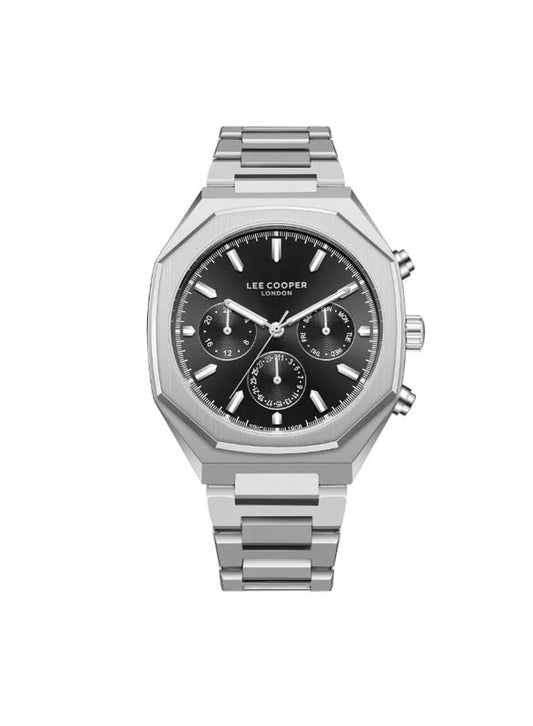 Lee Cooper Men's Watch, Multi Function Display and Metal Strap - LC08045.350, Silver