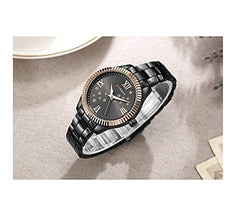 CURREN Women's Girls Sports Waterproof Stainless Steel Quartz Wrist Watch,9009 - Black