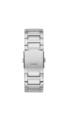 GUESS US Men's Silver-Tone Rhinestone Cut-Through Watch