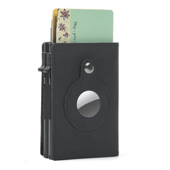 Fermido Mens AirTag Wallet with Double Card Case, Smartest Twin Wallet for Men with Money Clip Genuine Leather Credit Card Holder Case with RFID Blocking, Double Black Genuine, Fashion, Slim