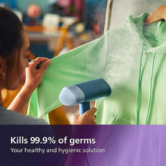 PHILIPS 3000 Series Handheld Steamer, Compact & Foldable, Ready to Use in Λ30 Seconds, 1000W, up to 20g/min, No Ironing Board Needed, Blue (STH3000/20)