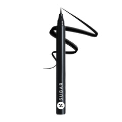 Sugar Cosmetics Wingman Microliner 01 I Will Be Black Waterproof Fine Tip, Jet Black Formula, Smudge Proof, Multicolor