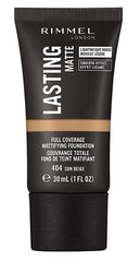 Rimmel Lasting Matte Full Coverage Light-weight Foundation 30ml, 404 Sun Beige
