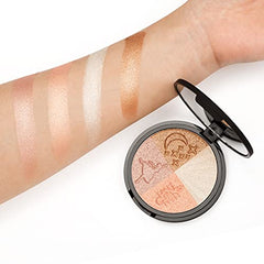Bolver Highlighter Makeup Palette, Powder Palette Facial Bronzers Illuminator Palette Highlighter Baked Waterproof Long Lasting. (E03)