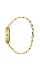 GUESS US Women's Gold-Tone Floral Cut-Through Analog Watch