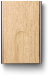 OGON Aluminum automatic card holder Slider - RFID Blocking – The original minimalist slim wallet for men and women - Up to 6 cards - Covering Wood Imitation Bamboo