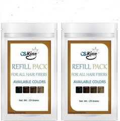 Osking Hair Building Fiber Hair fiber for thinning hair and bald spots Refill Bag 25 Gram Light Brown (Pack of 2) 25 + 25= 50g