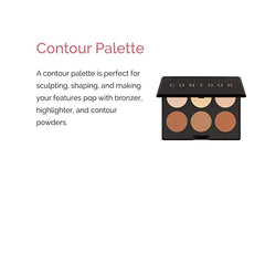 Elizabeth Mott Cruelty-Free and Paraben-Free Contour Kit and Highlighting Powder Palette by - Natural Glow and Contour Kit with 6 Shades