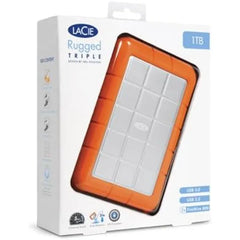 LaCie Rugged Triple Interface USB 3.0 External Hard Drive 1TB (STEU1000400) - Orange