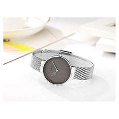 Curren 9016 Quartz Movement Round Dial Stainless Steel Strap Waterproof Watch for Women Wristwatch - Silver