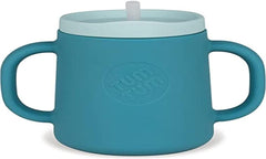 TUM TUM 3 in 1 Baby Trainer Sippy Cup for Toddlers | Baby Cup Designed with Feeding Specialist | Food Grade Silicone BPA & Phthalate Free Sipper | Straw Cup | Straw Bottle | Milk Bottle 180ml - Blue