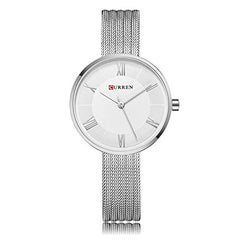 CURREN 9020 Fashion Lady Quartz Watch Women Bracelet Wrist Watch Relogio Feminino (sliver)