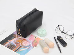 HappyDaily Beautiful and Multifunctional waterproof Makeup case or Cosmatic bag or Travel Toiletry Pouch or Storage bag for Women Girls, Black/Pink, L, Elegant Cosmatic Bags Set
