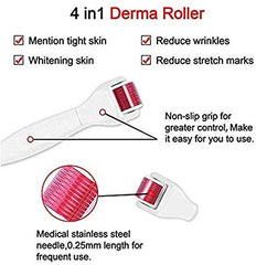Derma Roller 4 in 1 Different Sizes with Sterile Sterilization Solution (0.5/1.0/1.5mm)