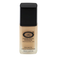 Fashion Colour Pro Matte Liquid Foundation With Full Coverage Waterproof Pro Matte Finish, 30ml (Light Beige)