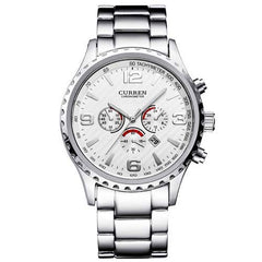 Curren Men Casual Watches With Luxury Dail and Stainless steel - Silver