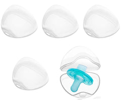 ELECDON 5 Pack Dummy Case, Transparent Pacifier Case Soother Pod Pacifier Holder Box for Kids, Pacifier Storage Box Nipple Shield Case, Safe BPA-Free Pacifier Case for Travel and Home (No Pacifier)