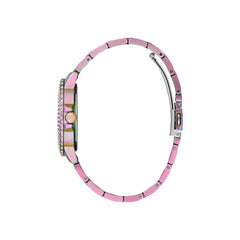 GUESS Ladies Sport Crystal Multifunction 36mm Watch – White Dial Rose Gold-Tone Stainless Steel Case with Blue Silicone Strap