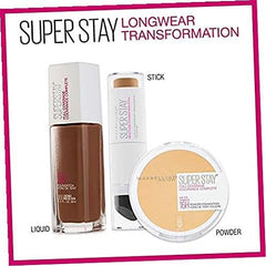 Maybelline New York Super Stay Full Coverage Powder Foundation Makeup, 102 Fair Porcelain, 0.21 Oz