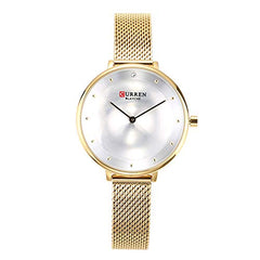 Curren Women Fashion Casual Wristwatches Quartz Movement Stainless Steel Band Alloy Case Simple Style,9029