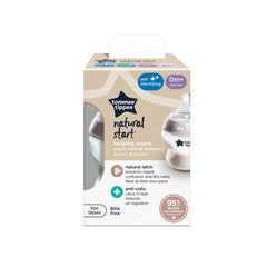 Tommee Tippee Closer to Nature Baby Bottle, Breast-Like Teat with Anti-Colic Valve, 150ml, Pack of 1, Clear