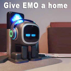 EMOPET AI Desk Robot Companion - ChatGPT Enabled with Voice Commands & Dance Feature, Interactive Robot Pet with Personality, Comes with Charging Home Station