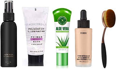 SHENY KISS PROOF PERFECT TOUCH MAKEUP COMBO,1 PRIMER,1 FIXER,1 OVAL BRUSH,1 STUDIO FOUNDATION,1 ALOE VERA FOUNDATION