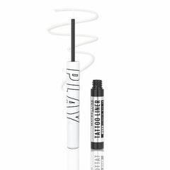 Maybelline New York Tattoo Play White Liquid Eyeliner - Longwear Waterproof Eyeliner - Matte Finish, Defend, 2.1ml