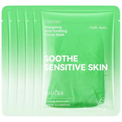 5 Packs Centella Asiatica Face Mask for All Skin Types, Soothing Sensitive Skin