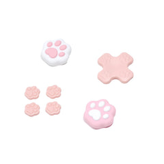 GeekShare Cat Paw Button Caps Thumb Grips Set, Joystick Cover Caps Compatible with Switch/OLED (Pink)