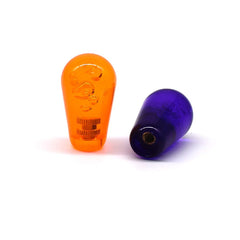 Arcity 2 Pcs Arcade Joystick Oval Bat Top Topper Knob Ball Top Transparent Clear Handle Knob American Type Style for Zippy SANWA SEIMITSU Arcade1up Machine Console Cabinet (Full Orange and Purple)