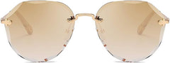 AEVOGUE Sunglasses For Women Oversized Rimless Diamond Cutting Lens Sun Glasses AE0534