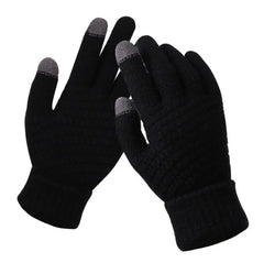 SANKRO Winter Gloves for Men and Women, Thermal Gloves, Touch Screen, Elastic Knitted Gloves with Warm Lining, Thermal Winter Gloves - for Running, Cycling, Driving - Black