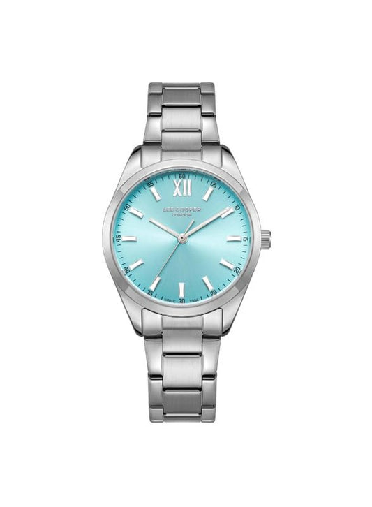 Lee Cooper Women's PC21S2M Movement Watch, Analog Display and Metal Strap - LC08014.380, Blue