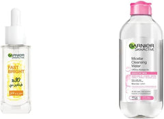 Garnier Skinactive Fast Bright 30X Vitamin C Anti Dark Spot Serum, 30 Ml & Skin Active Micellar Cleansing Water 400ml