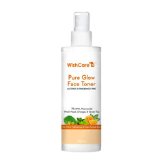 WishCare Pure Glow Face Toner - 5% Fruit AHA, Hyaluronic Acid, Niacinamide & Oranges - For Glowing, & Pore Minimizing - 200ml, (PGFT200)