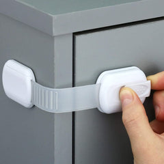 HAVENHAUSE Child Safety Lock for Refrigerator, Cabinet, Drawer, Freezer & Door with 2 Extra Strong Adhesives - White (Pack of 4 White)