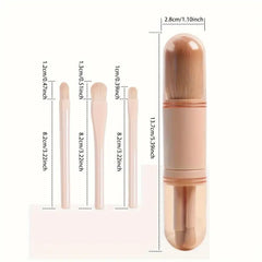 Mini Travel Makeup Brush Set,Nylon Bristles,ABS Plastic Handles. Set Of 4,Travel Makeup Brush Set-Mini Cute Makeup Brushes,Women's Face Makeup Brush Set.
