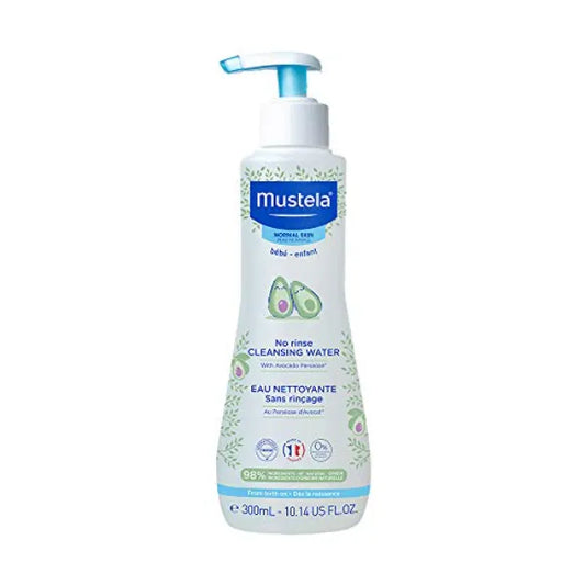 Mustela Baby Cleansing Water - No-Rinse Micellar Water - with Natural Avocado & Aloe Vera - for Baby's Face, Body & Diaper