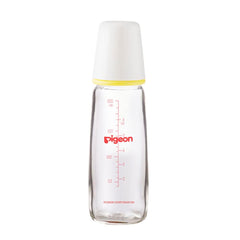 Pigeon Slim Neck Glass Bottle, White Cap, Ultra-Soft Silicone, Anti-Colic, Bpa & Bps Free, 200Ml, Multicolor