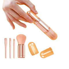Mini Travel Makeup Brush Set,Nylon Bristles,ABS Plastic Handles. Set Of 4,Travel Makeup Brush Set-Mini Cute Makeup Brushes,Women's Face Makeup Brush Set.