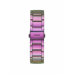 GUESS Ladies Sport Crystal Multifunction 36mm Watch – White Dial Rose Gold-Tone Stainless Steel Case with Blue Silicone Strap
